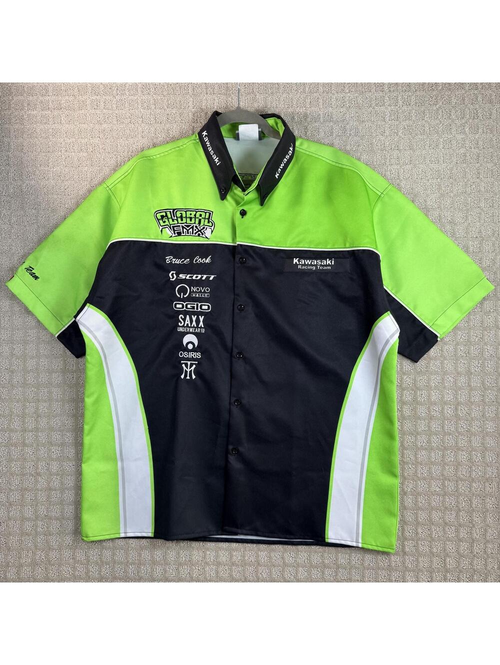 Kawasaki Racing Team button up short sleeve shirt XL